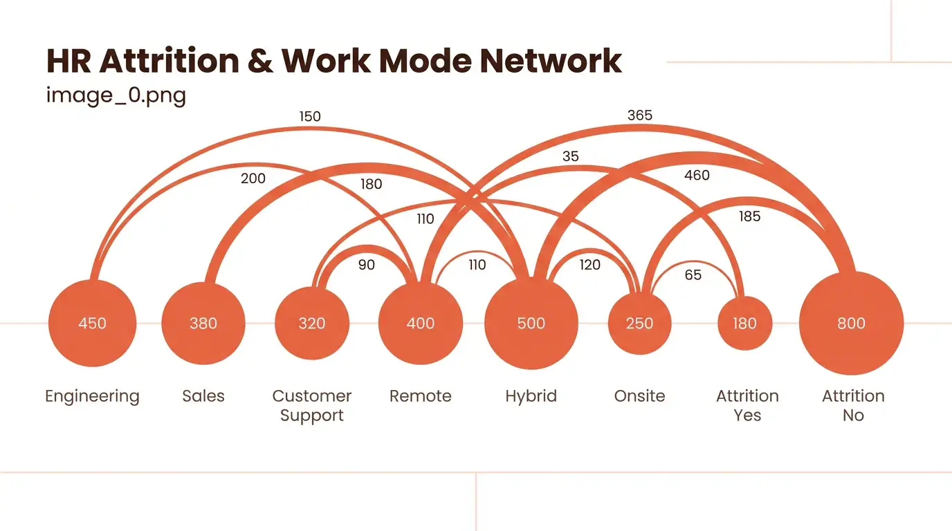 Sunset Gradient Editorial theme on a Arc Network Diagram