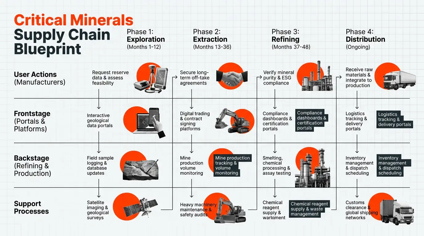 Modern Industrial Tech theme on a Service Blueprint Map