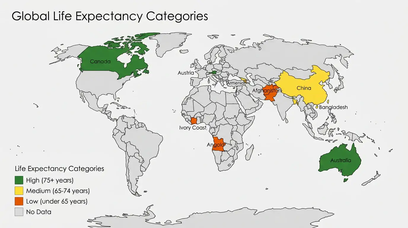 Corporate Pop Character theme on a World Choropleth Map