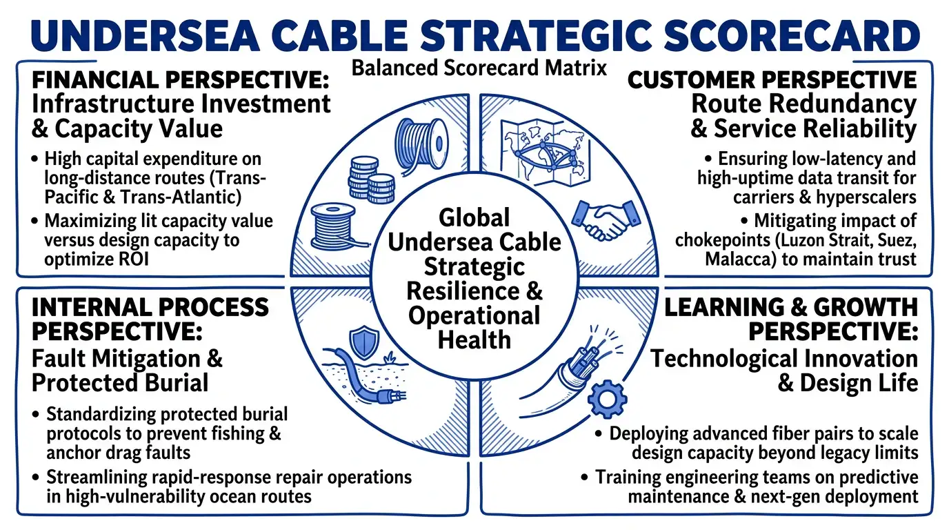 Blue Line Indie theme on a Balanced Scorecard Matrix