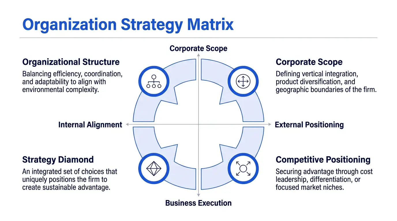 Clean Cobalt Corporate theme on a Circular Quadrant Matrix