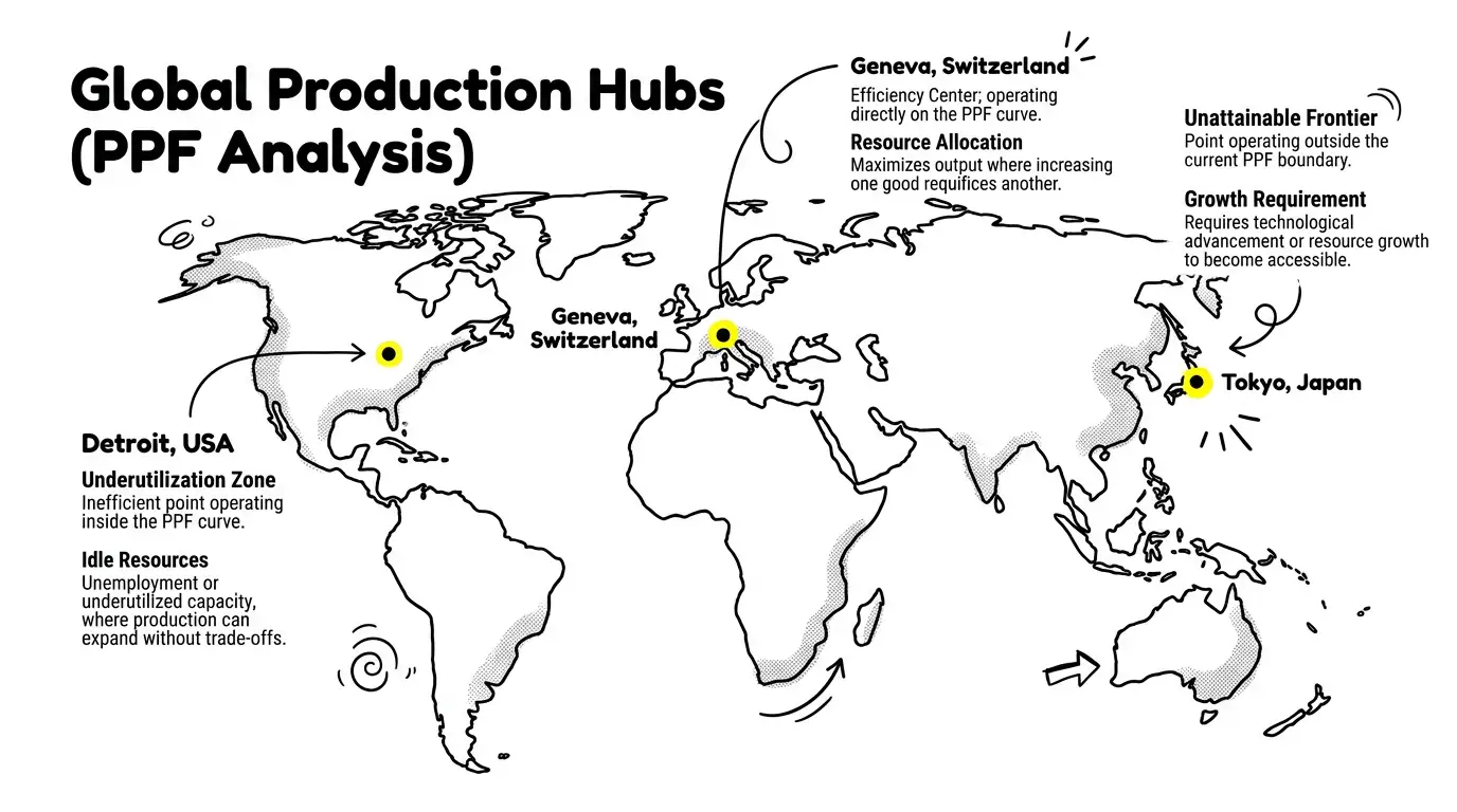 Hand-Drawn Editorial theme on a Geographic Point Map