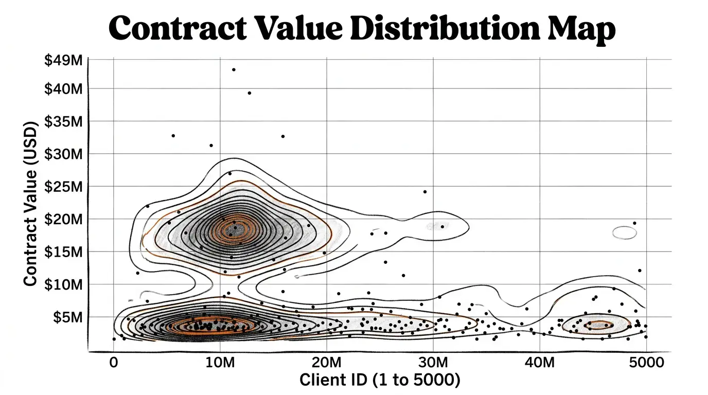 Playful Line Art theme on a Density Contour Map