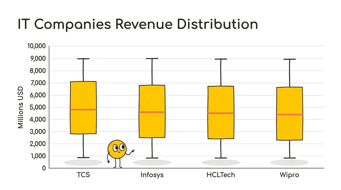 Playful Blob Mascot theme on a Box Plot Chart