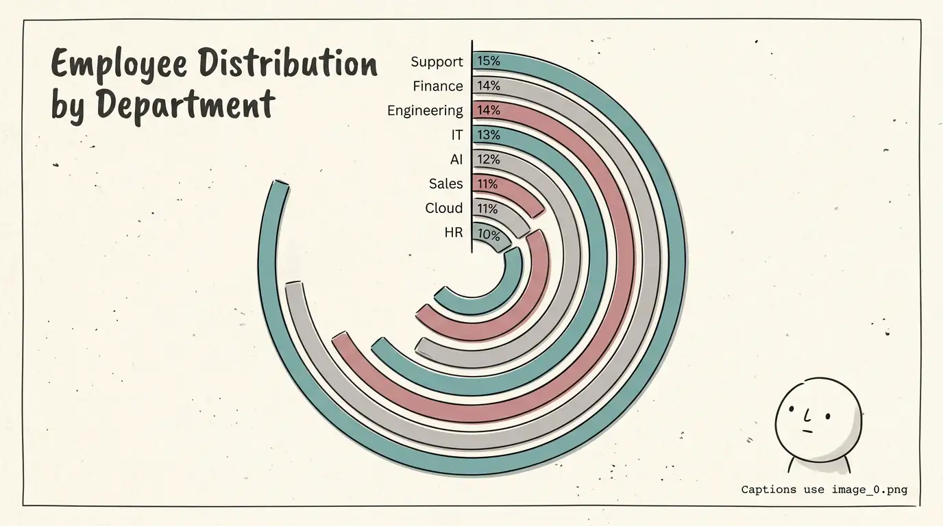 Whimsical Sketchbook theme on a Radial Bar Chart