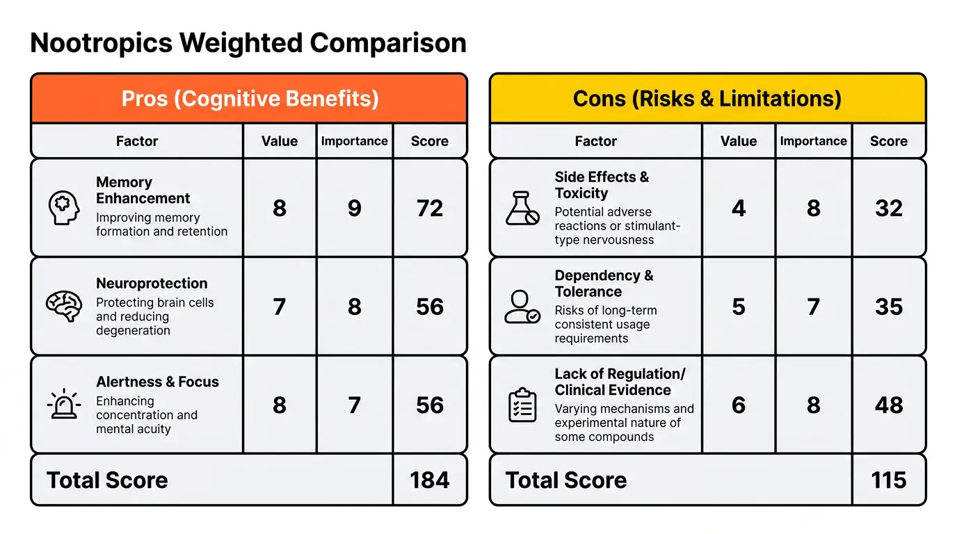 Vibrant Neo-Grotesque theme on a Weighted Comparison Table