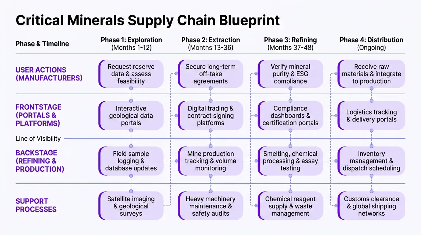 Modern Violet Tech theme on a Service Blueprint Map