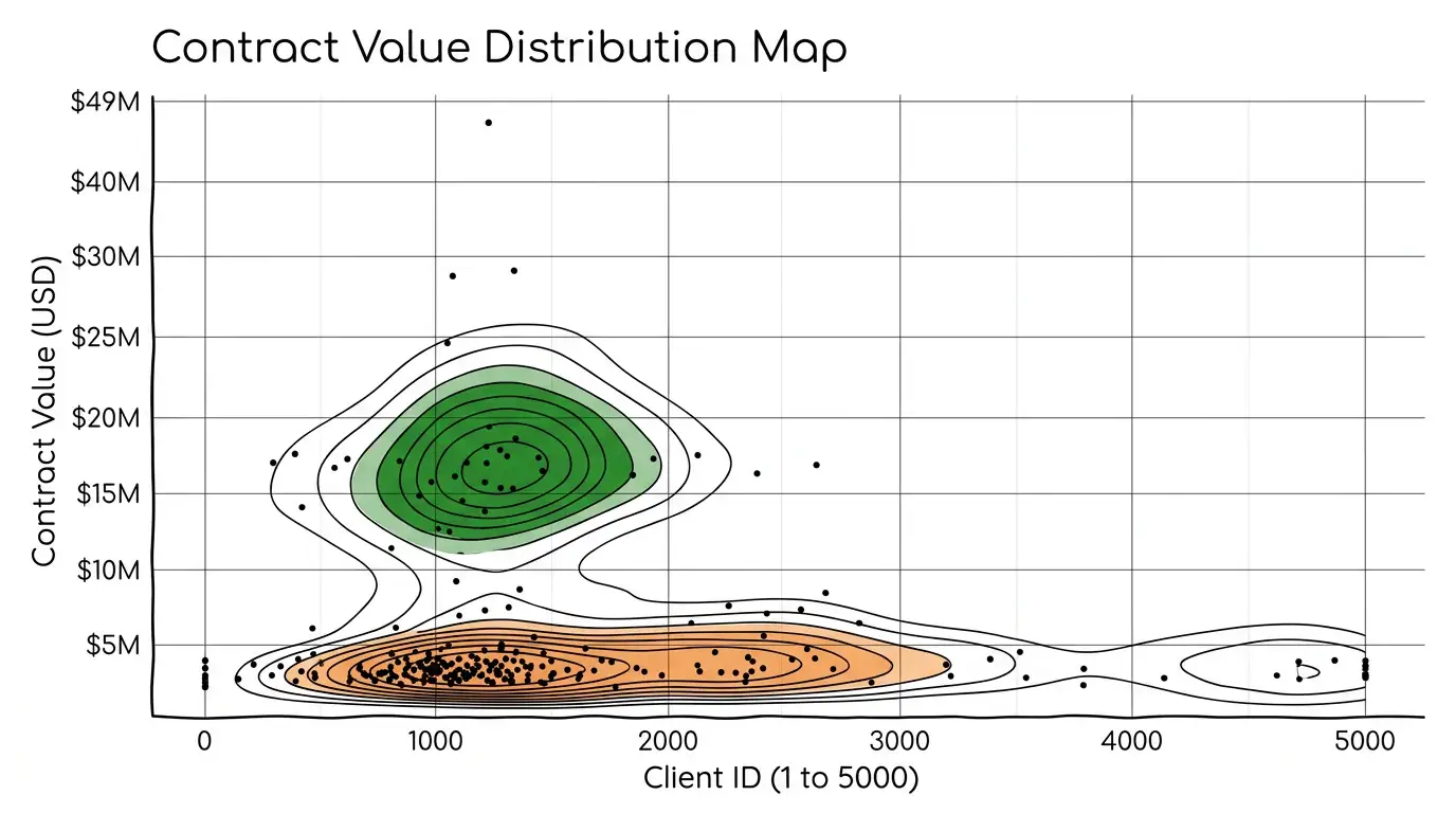 Playful Blob Mascot theme on a Density Contour Map