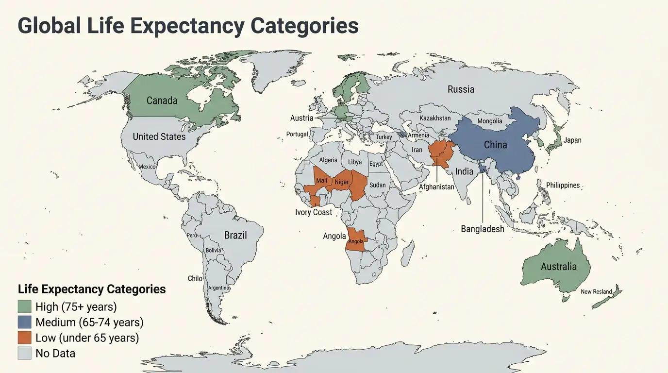 Corporate Muted Professional theme on a World Choropleth Map