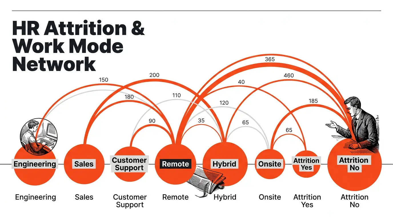 Modern Editorial Punch theme on a Arc Network Diagram