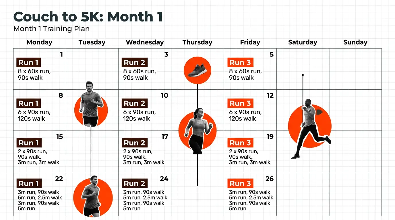 Modern Editorial Punch theme on a Monthly Planner Grid