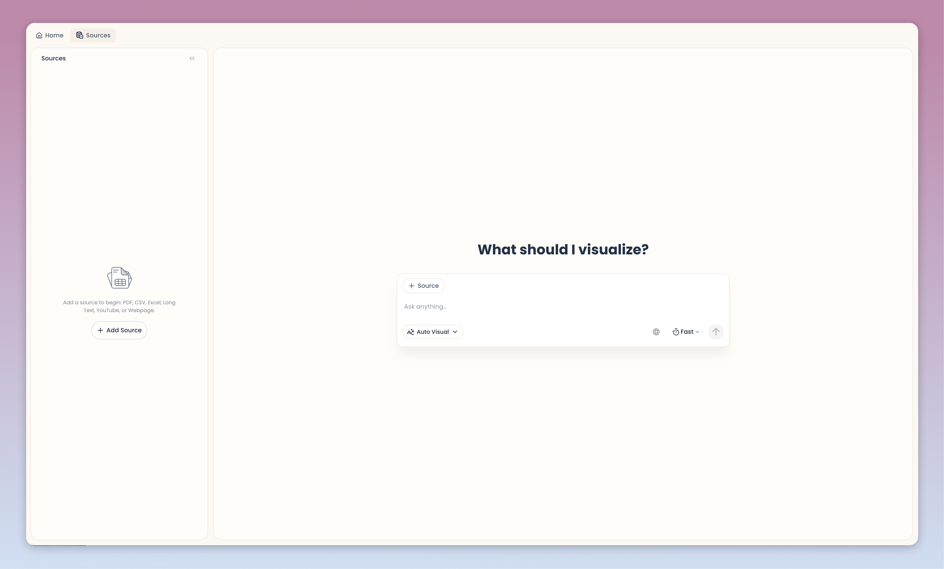 MyLens interface showing interactive visual structures generated from content