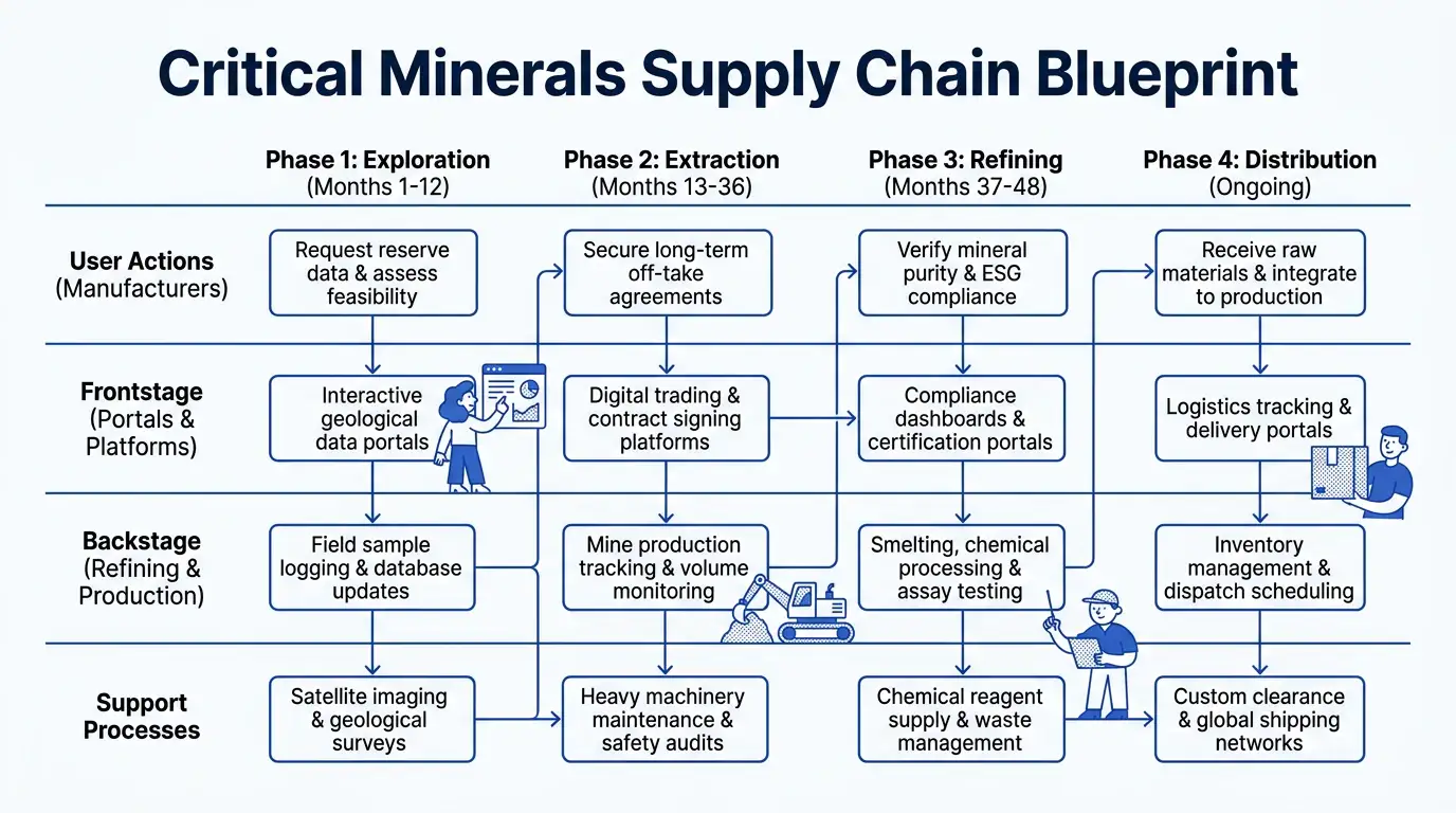 Blue Line Indie theme on a Service Blueprint Map