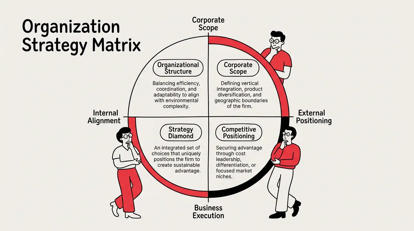 Red Ink Editorial theme on a Circular Quadrant Matrix