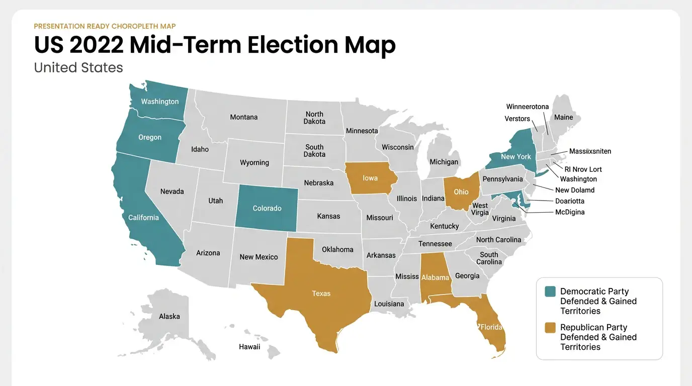 Modern Ochre Editorial theme on a Choropleth Territory Map