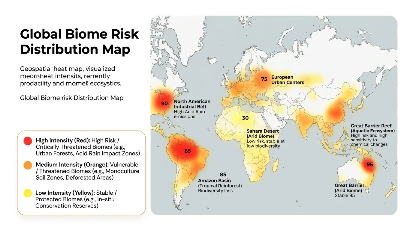 Modern Ochre Editorial theme on a Geospatial Heat Map