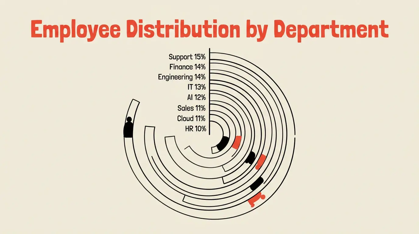 Office Line Art theme on a Radial Bar Chart