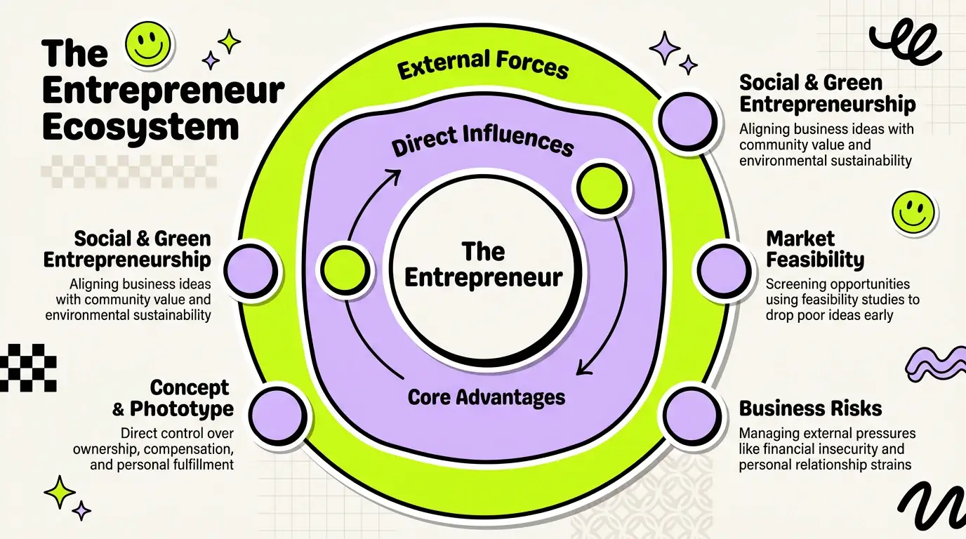 Playful Neo-Pop theme on a Concentric Ecosystem Map